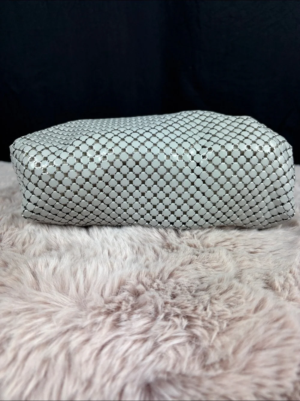 Whiting & Davis Vintage 1970s Gray Metal Mesh Shoulder Bag